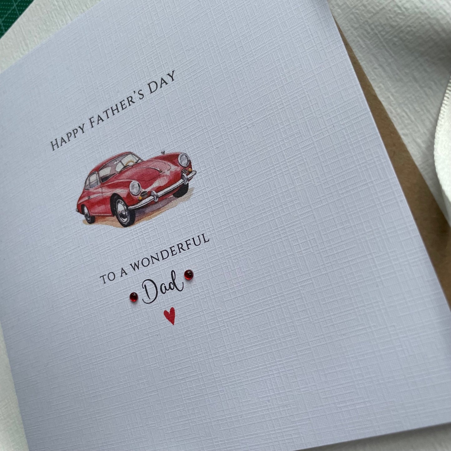 Father's Day Card - Personalised - Red Sports Car - Fathers Day Gift Card - any name
