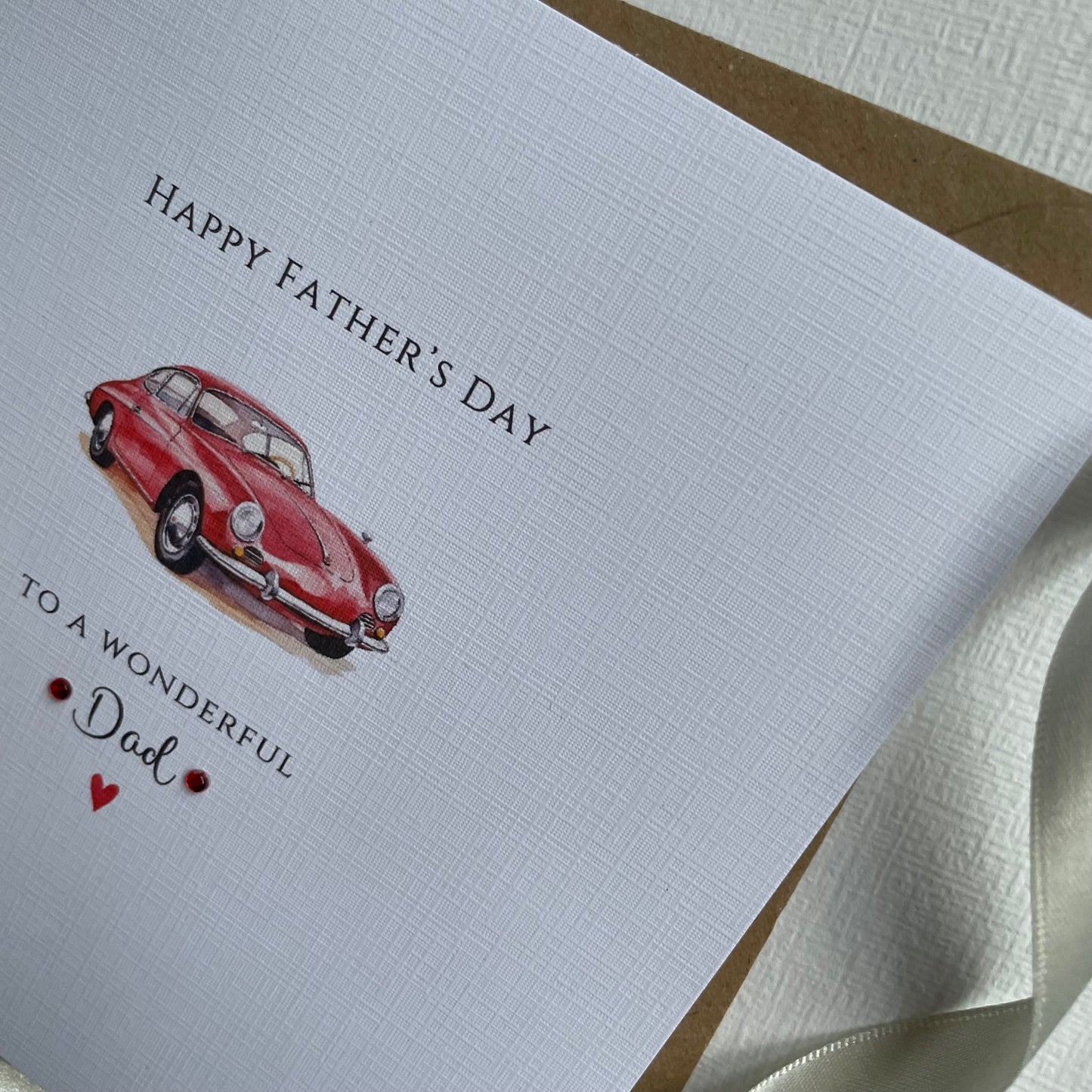 Father's Day Card - Personalised - Red Sports Car - Fathers Day Gift Card - any name
