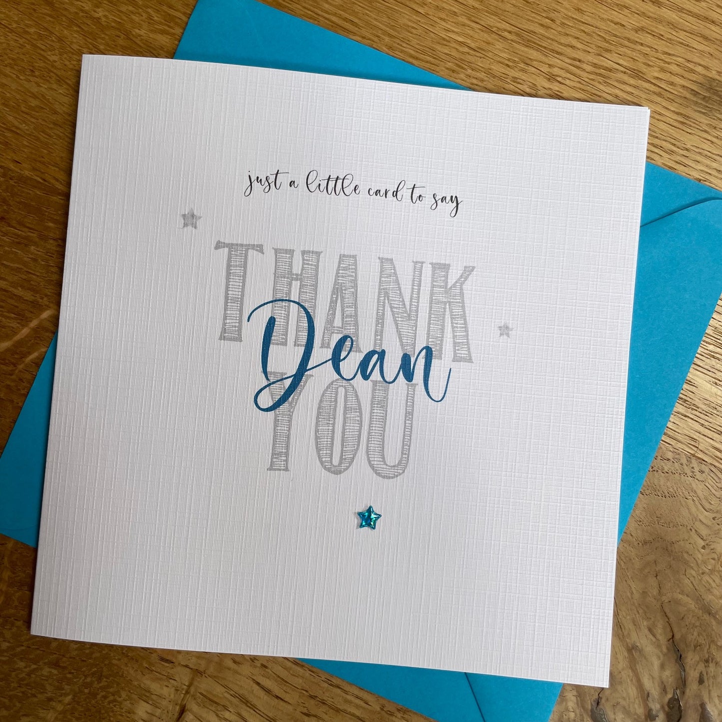 Personalised Thank You Card - Large Thank You with Name