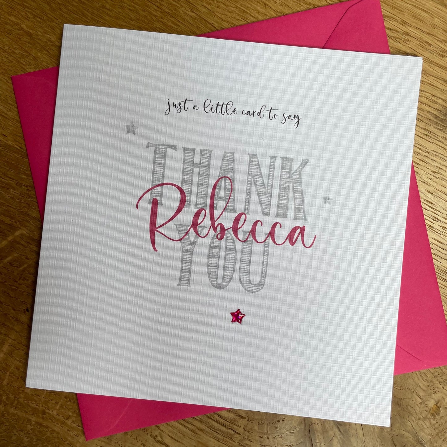 Personalised Thank You Card - Large Thank You with Name