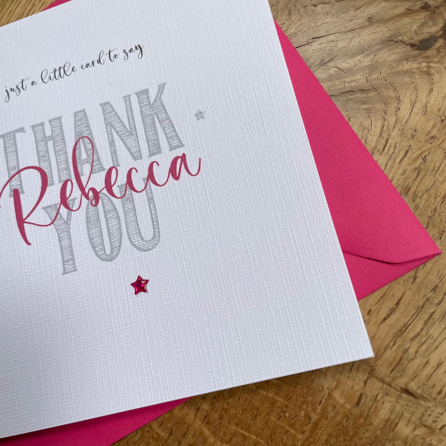 Personalised Thank You Card - Large Thank You with Name