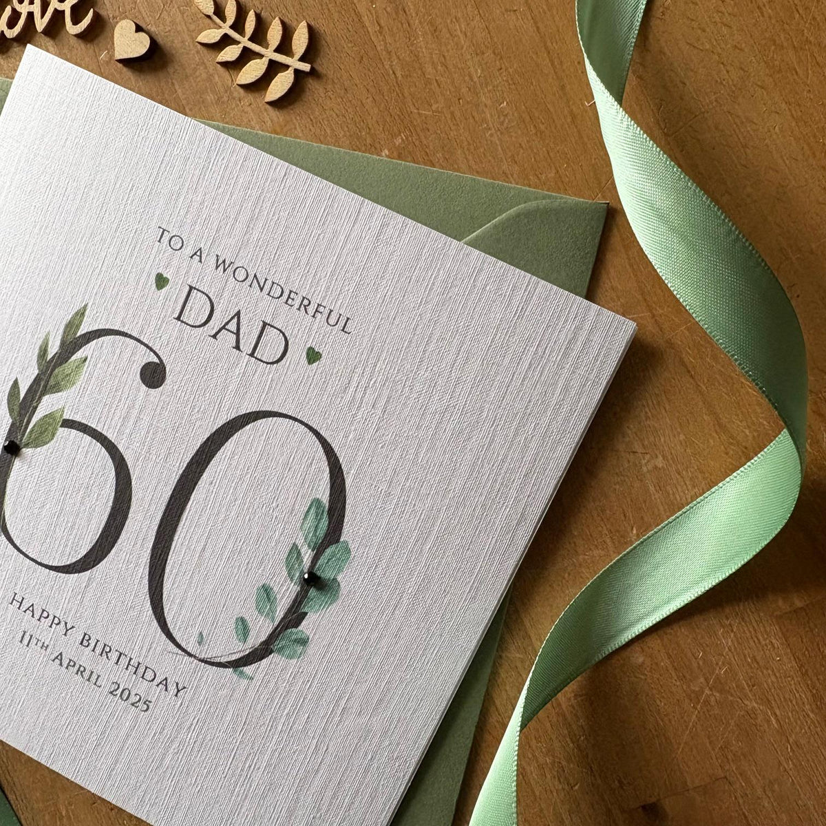 Personalised Birthday Card - Black Botanical Numbers