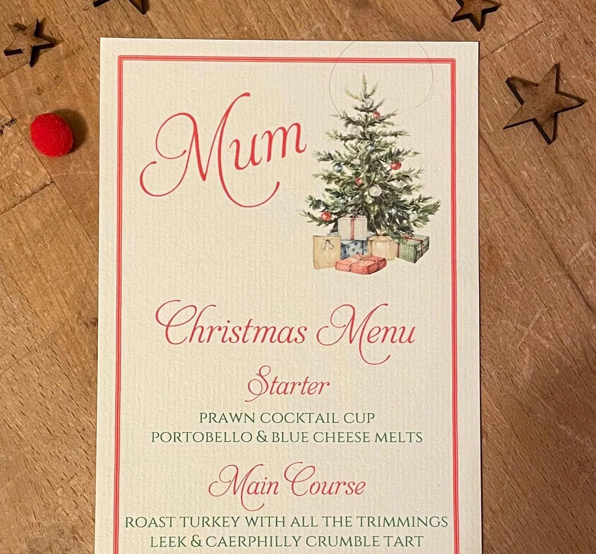 Personalised Christmas Menu Cards - Crystal-Topped Tree - photo 2