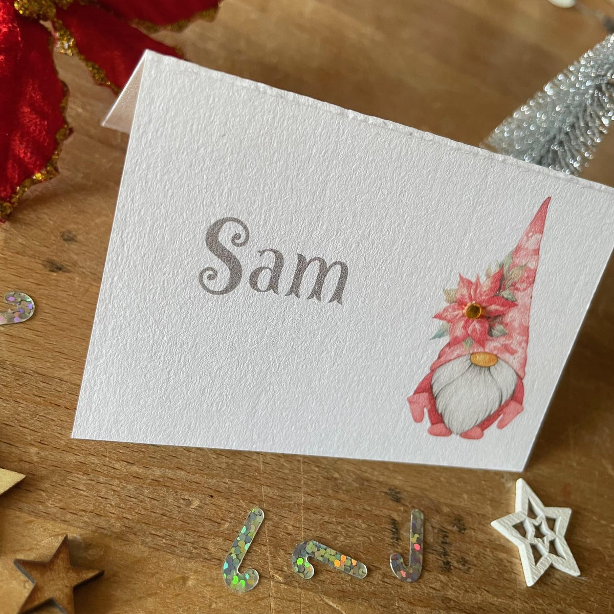 Personalised Christmas Place Cards - Pink Mr Gonk - photo 3