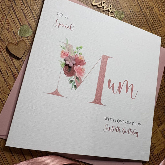 Personalised Mum Birthday Card - Rose Gold Floral M - photo 2