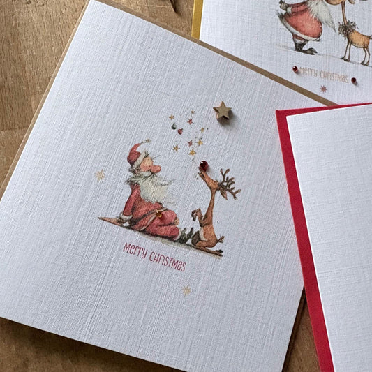 Traditional Santa & Reindeer Christmas Cards - Three Designs - photo 2