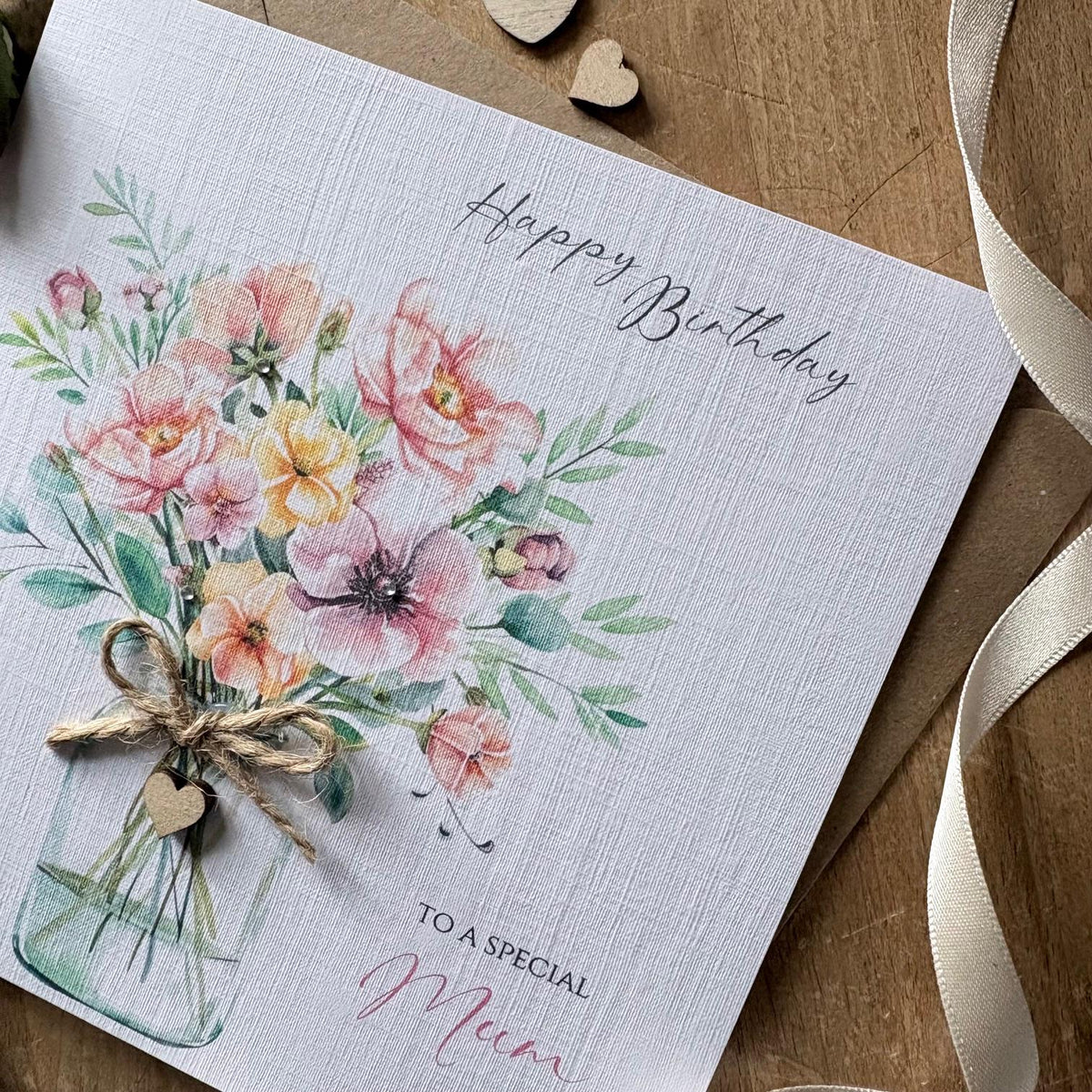 Personalised Birthday Card - Pastel Floral Bouquet - photo 4