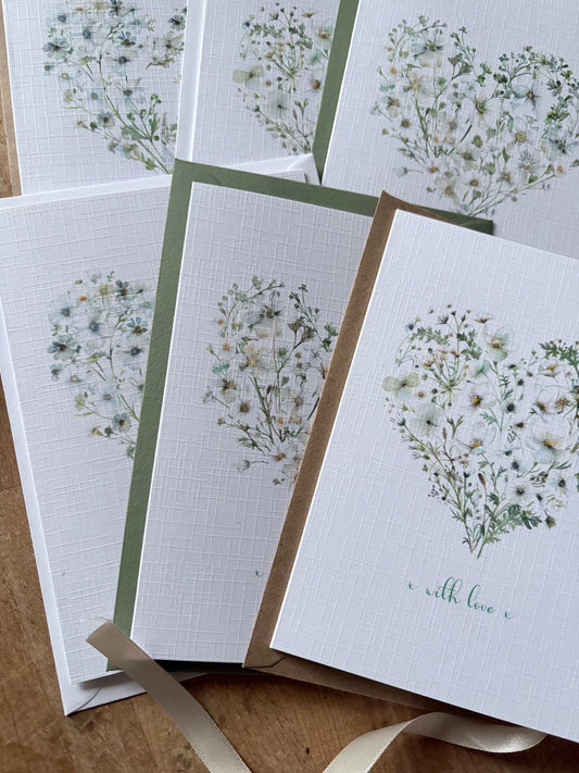 Watercolour Floral Heart Notelets - Pack of Six - photo 2