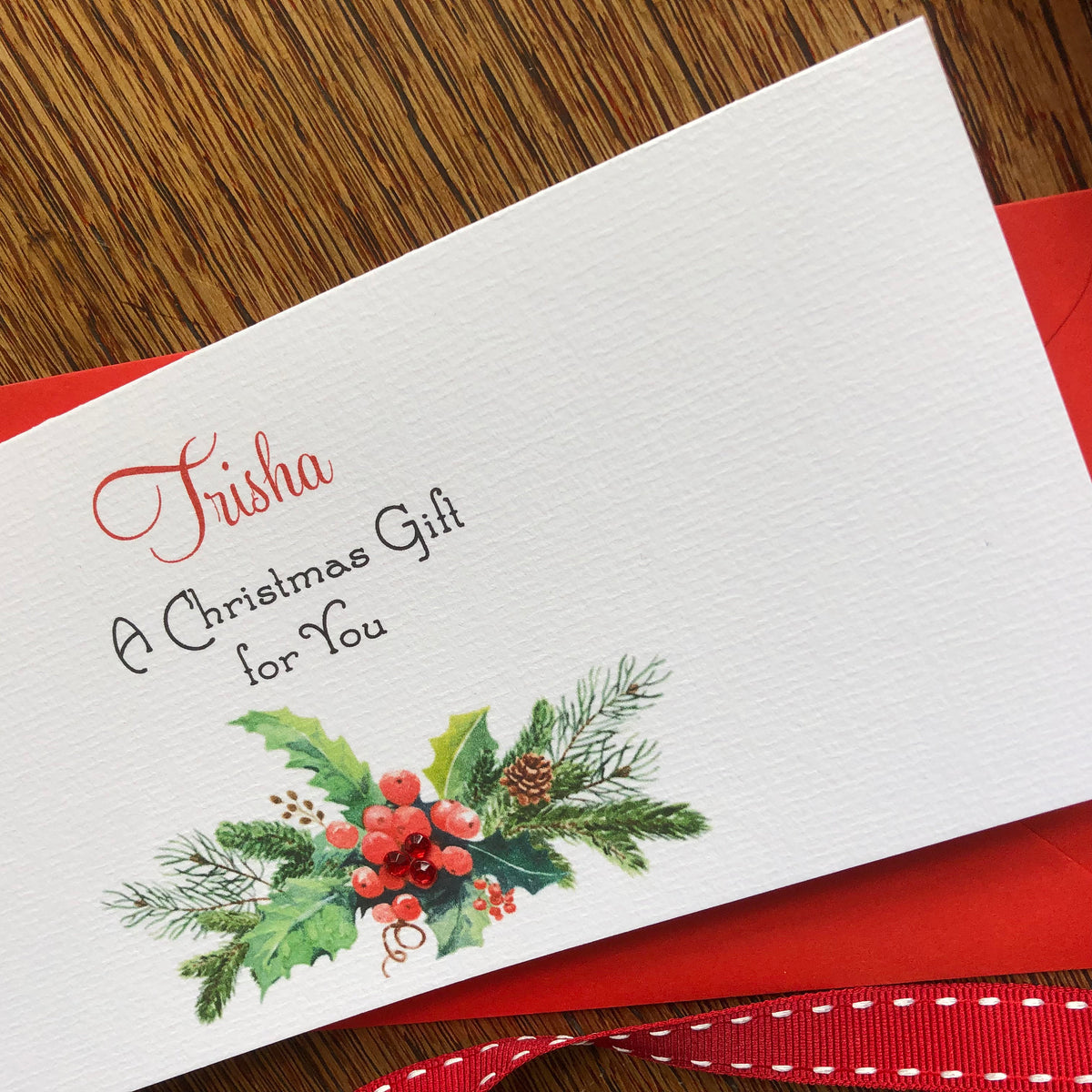 Personalised Christmas Money Wallet - Holly & Fir - photo 4
