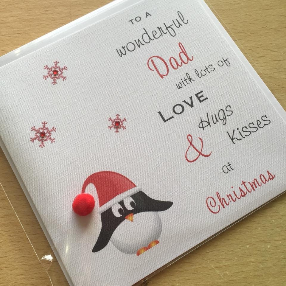 Christmas Card - Handmade Personalised - Christmas Penguin