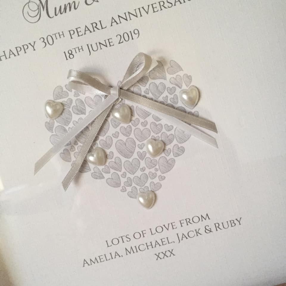 Pearl Wedding Anniversary Gift Frame, Gift, Personalised 30th Anniversary Gift