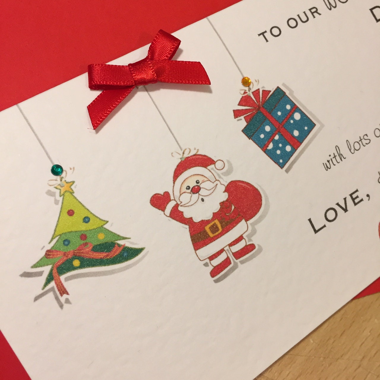 Personalised Christmas Money / Gift / Voucher Wallet - Christmas Bunting