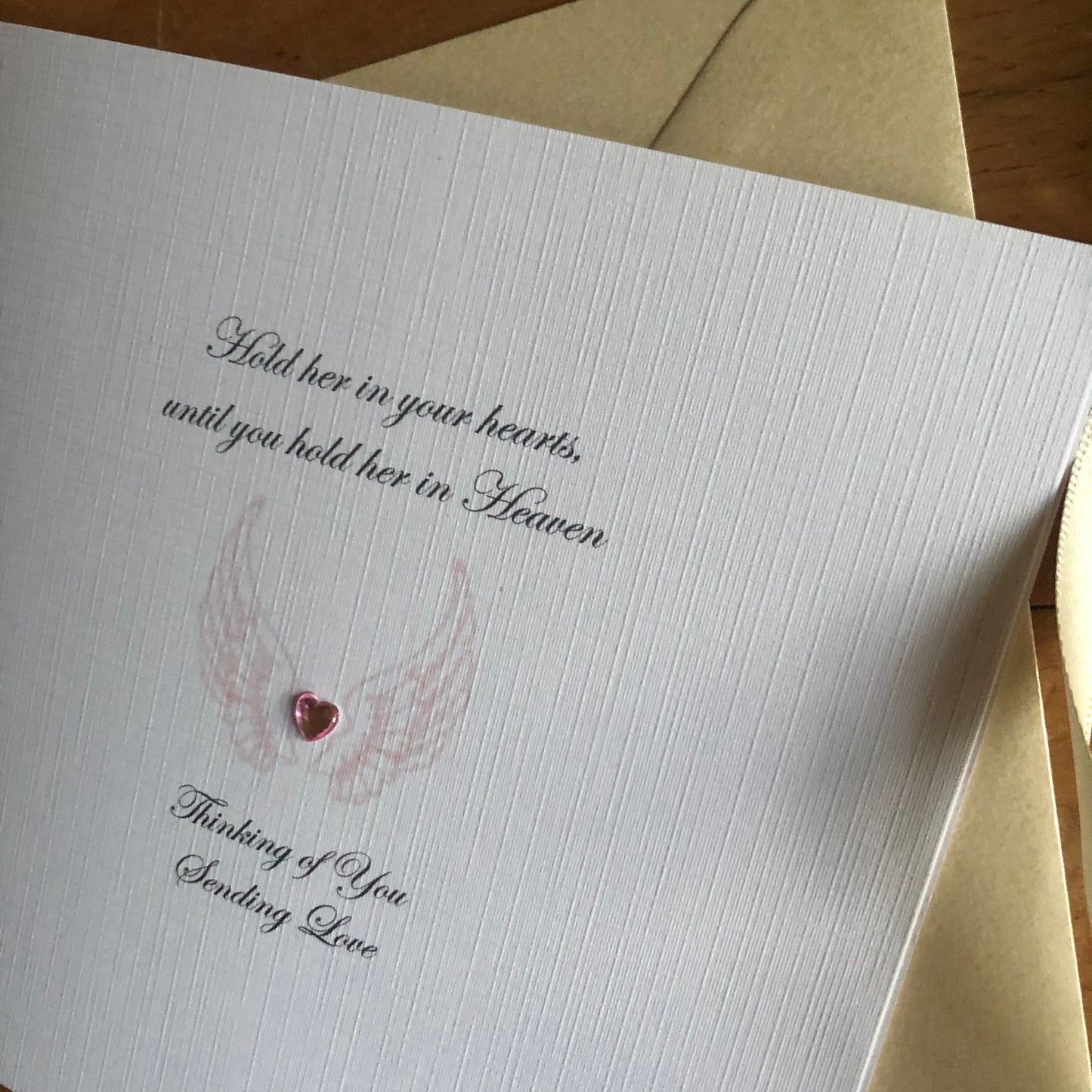 Baby, Child Loss Sympathy Card - Pink Angel Wings - Condolence Card, Thinking of You, Miscarriage Stillbirth