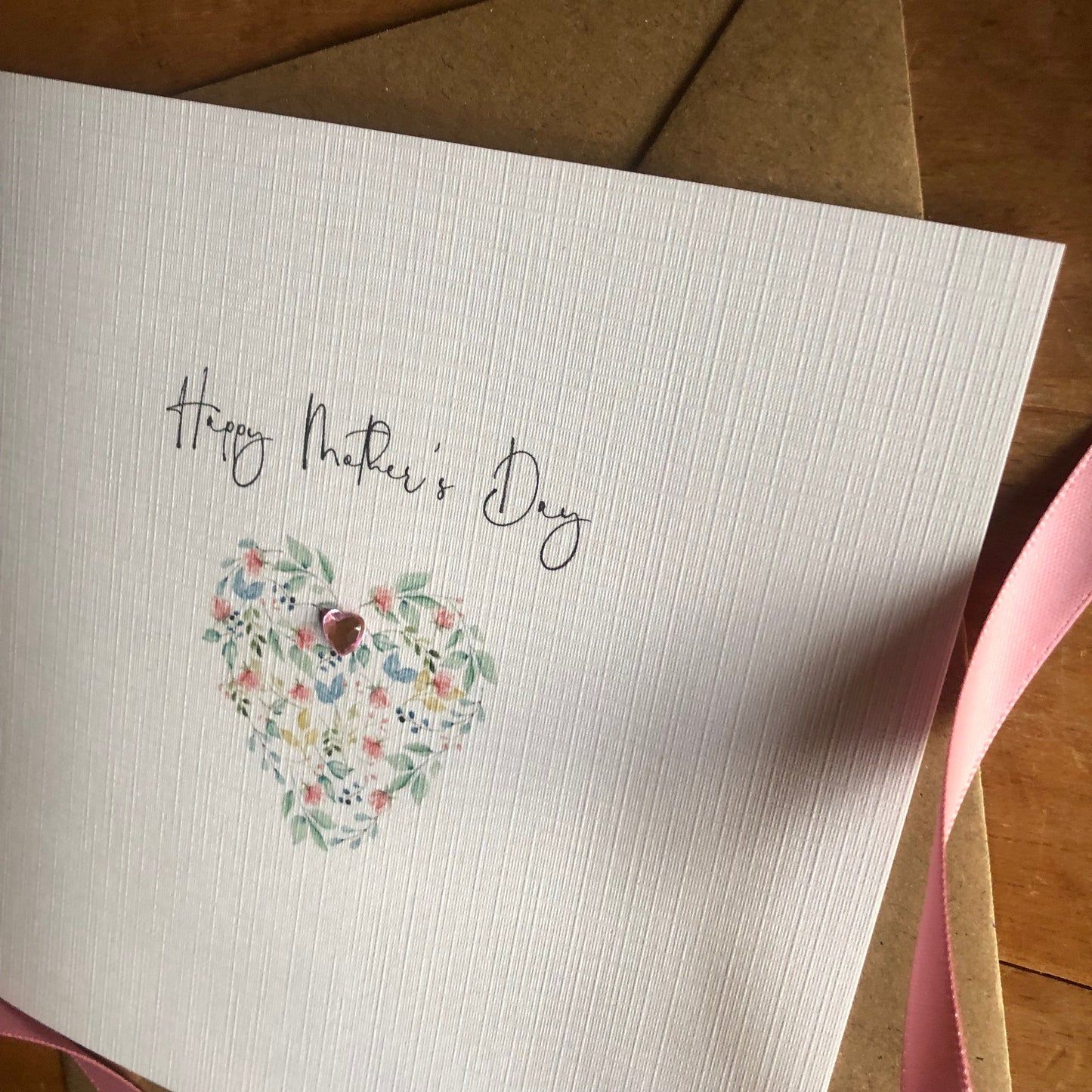 Personalised Mother's Day Card - Delicate Floral Heart - Special Mum, Nan, Carer, Step Mum