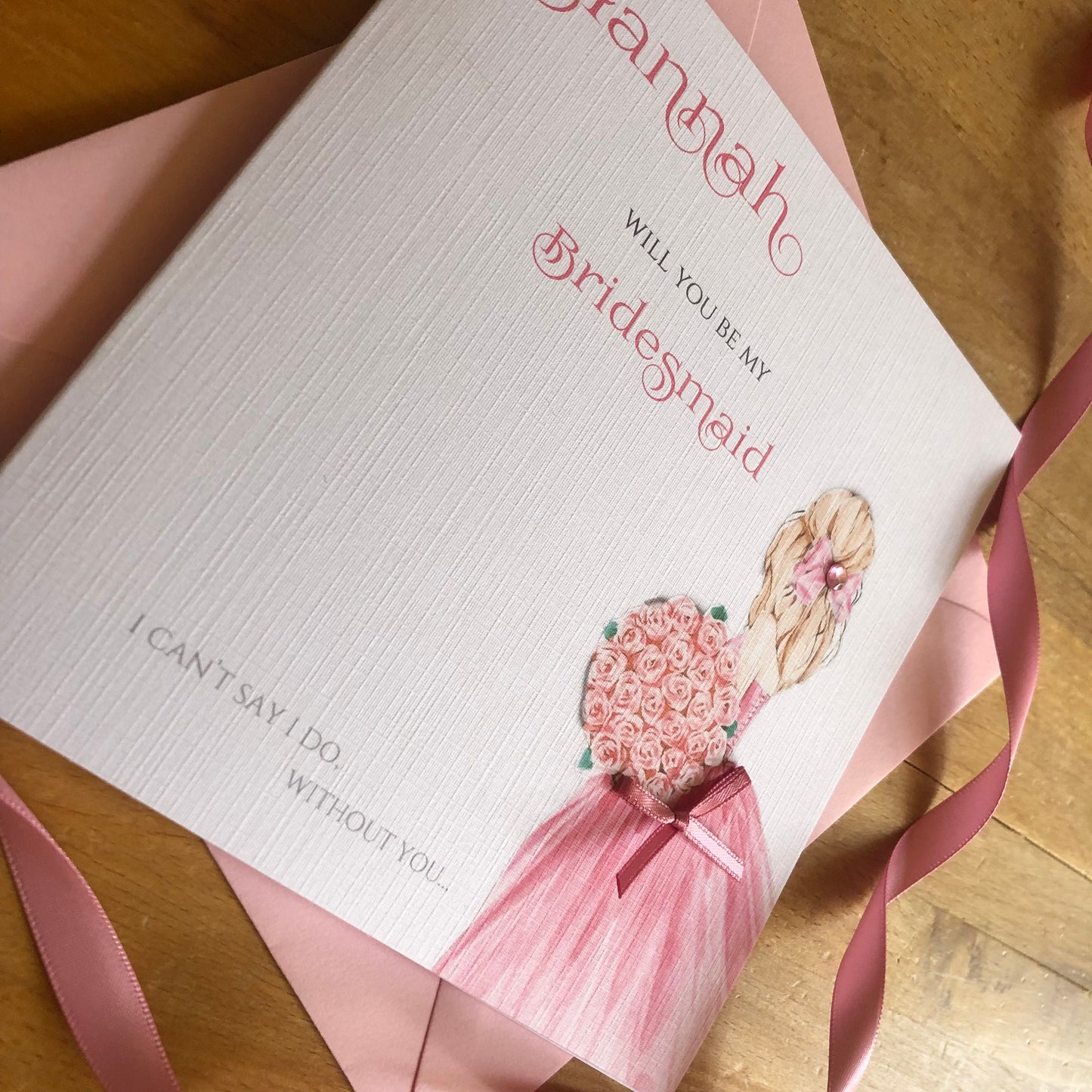 Will You be My Bridesmaid, Personalised Bridesmaid Proposal Card, Maid of Honour, Flower Girl