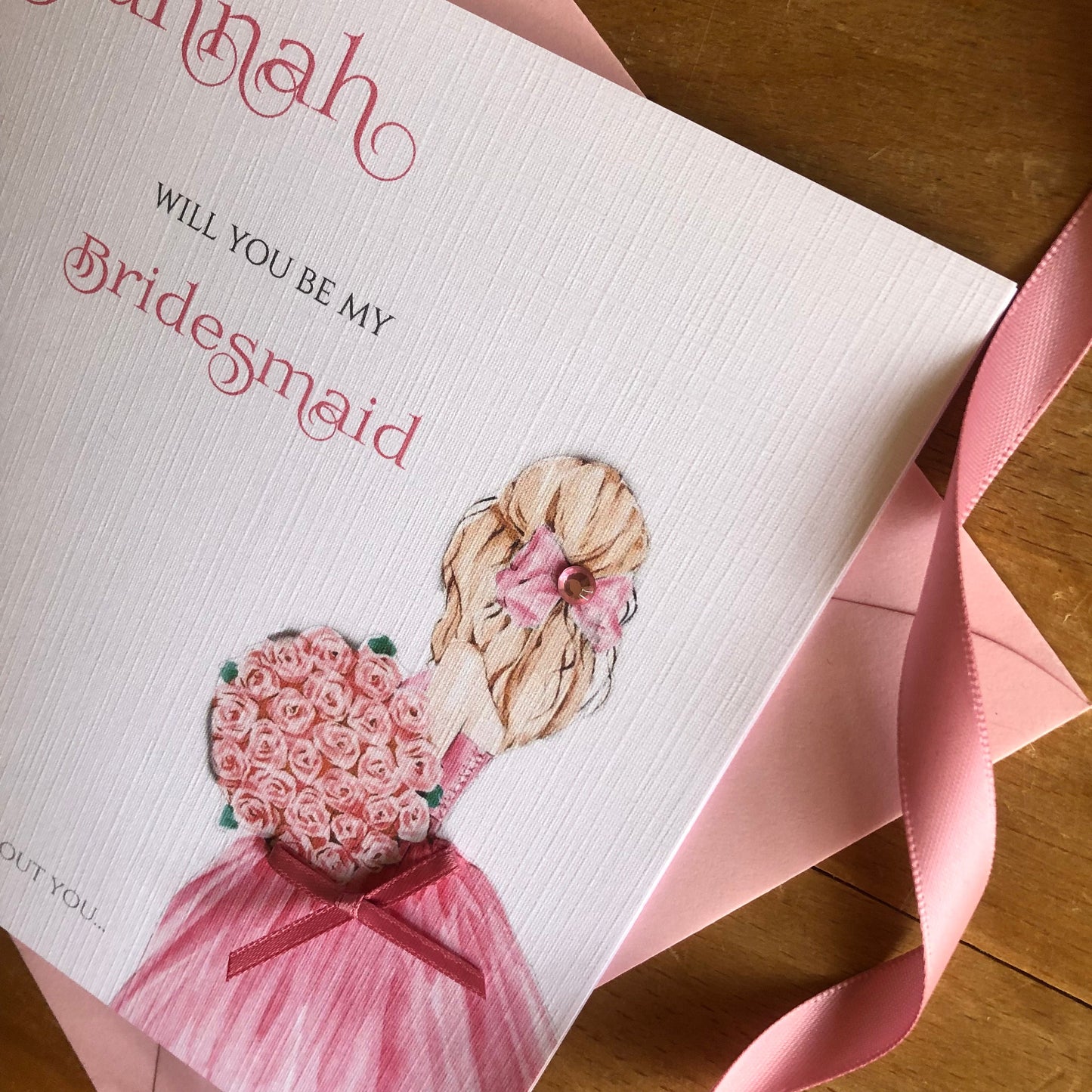Will You be My Bridesmaid, Personalised Bridesmaid Proposal Card, Maid of Honour, Flower Girl