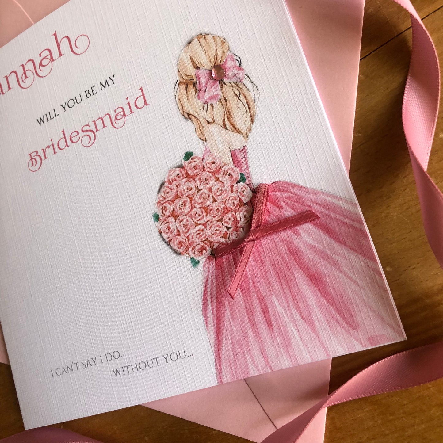 Will You be My Bridesmaid, Personalised Bridesmaid Proposal Card, Maid of Honour, Flower Girl