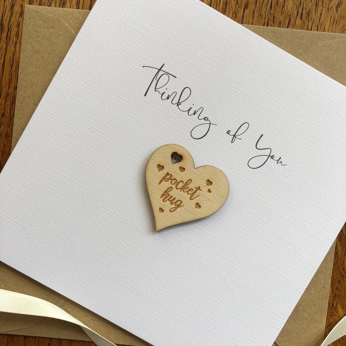 Personalised Thinking of You Card - Pocket Hug Token, Sympathy, Illness, Difficult Times, Bereavement