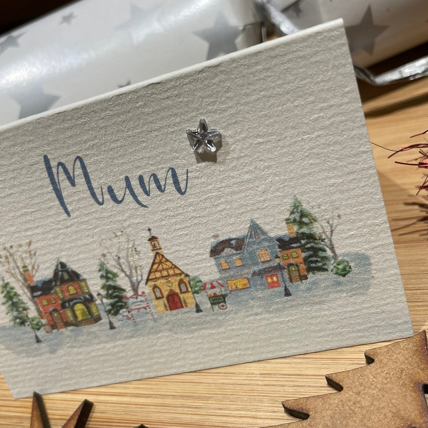 Personalised Christmas Table Name Cards - Christmas Village