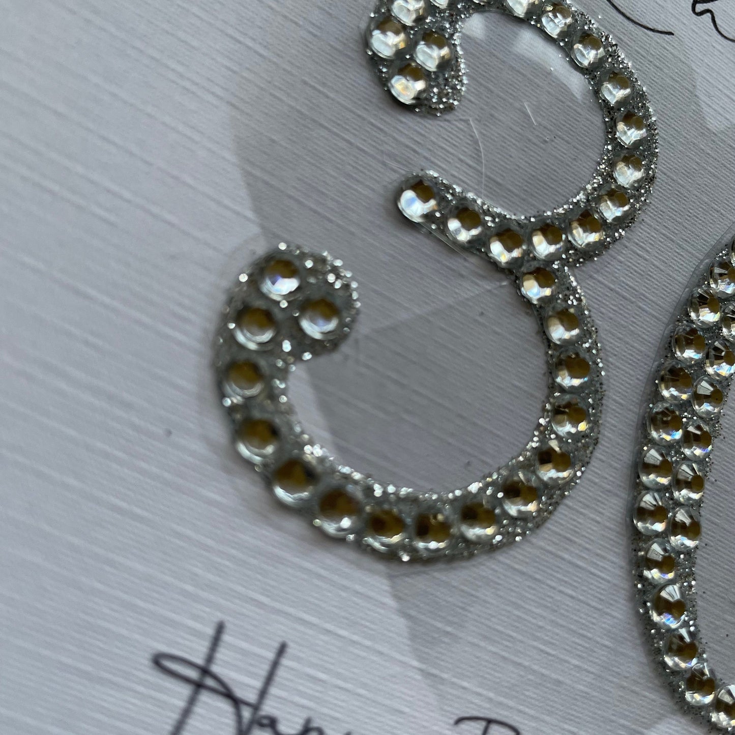 Personalised Birthday Card - Large Diamante & Glitter Numbers