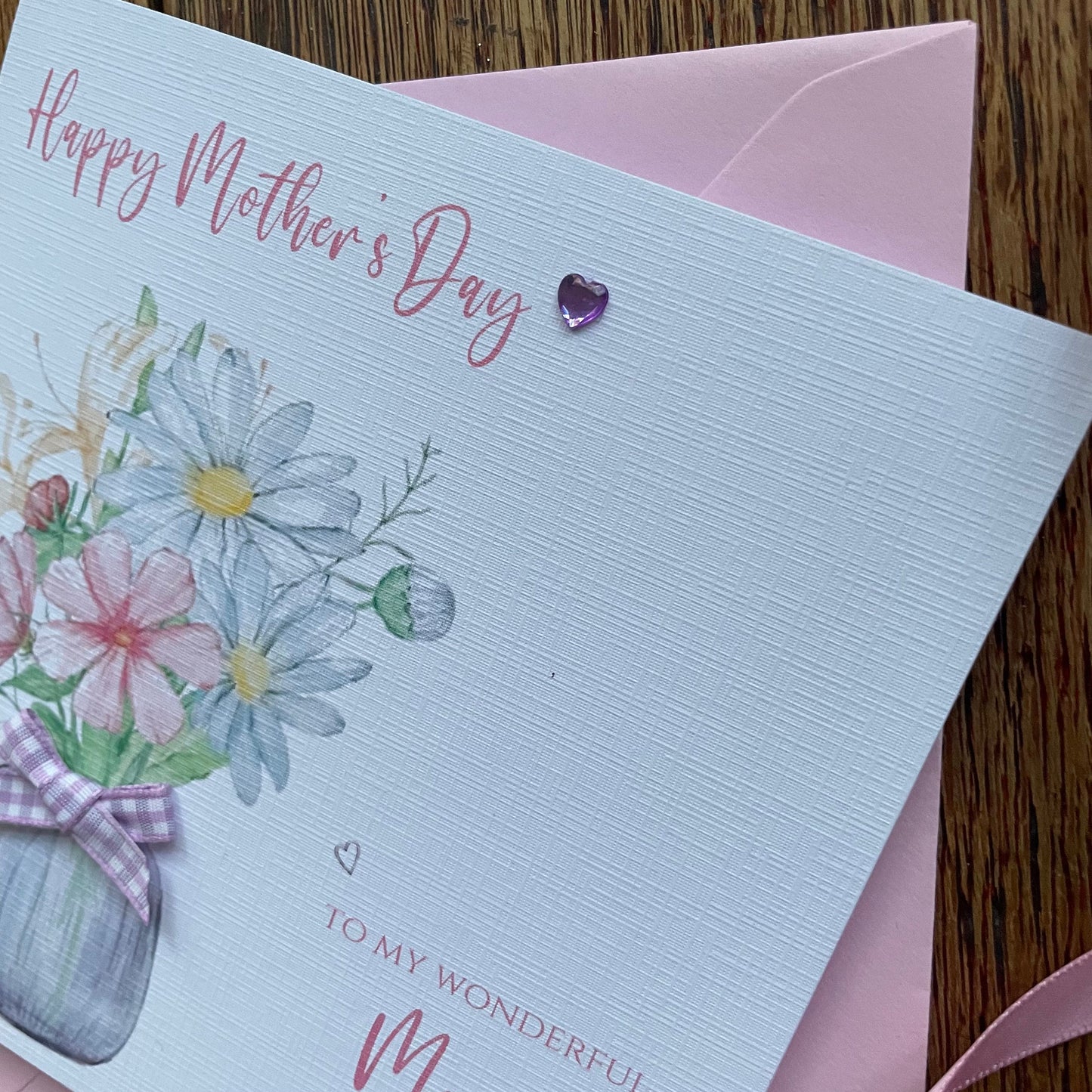 Personalised Mother's Day Card - Lilac Flower Vase - Mum, Nan, Special Person