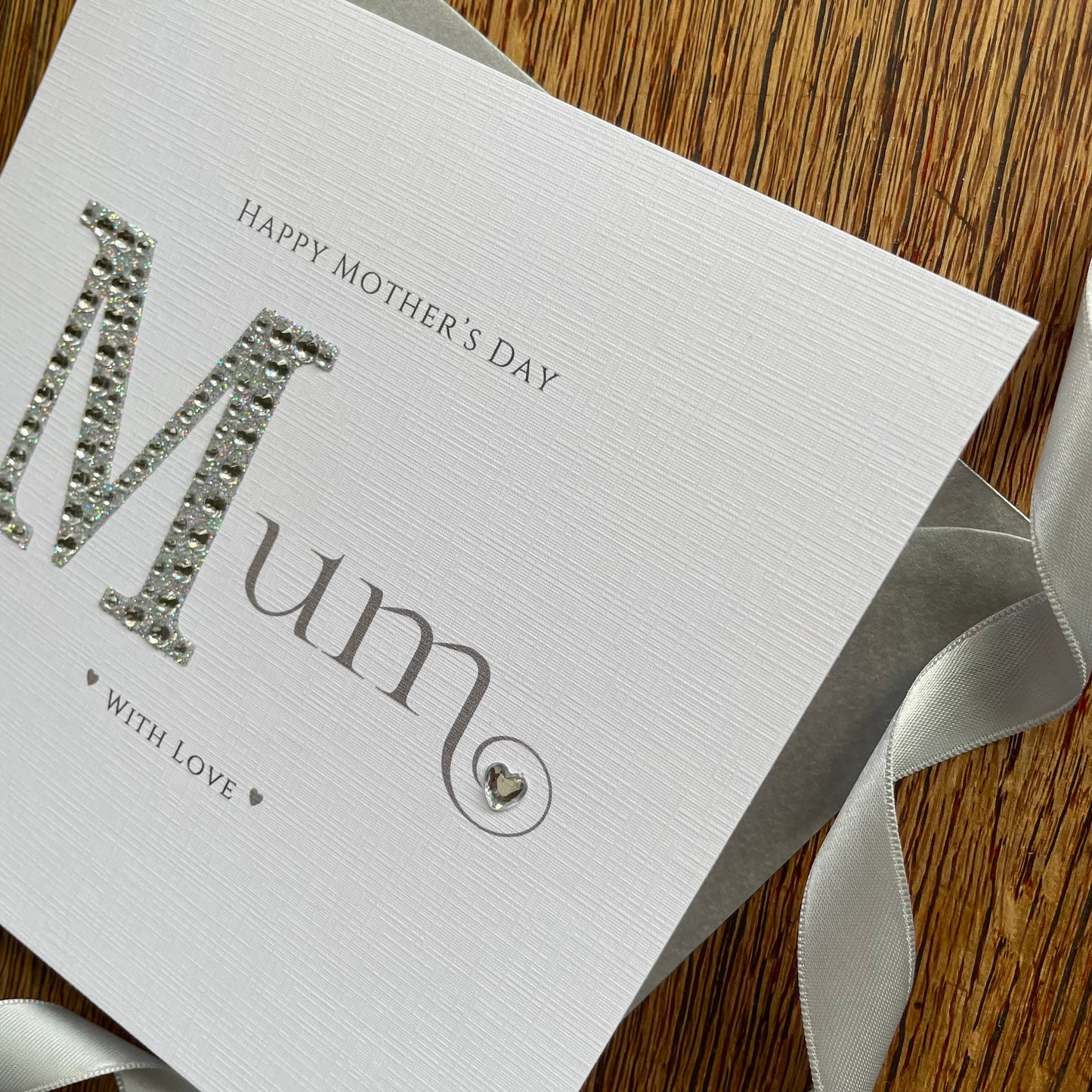 Personalised Diamante Mother's Day Card - Diamante Mum Card - Card for Mum, Happy Mothers Day