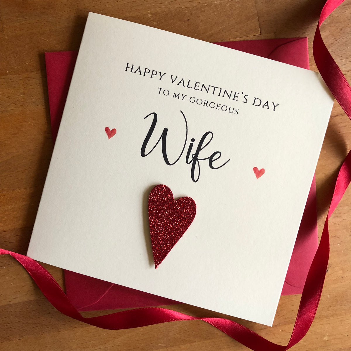 Personalised Valentine's Card - Mounted Glitter Heart