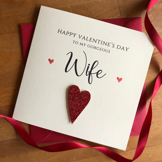 Personalised Valentine's Card - Mounted Glitter Heart