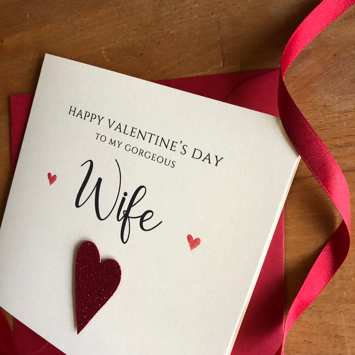 Personalised Valentine's Card - Mounted Glitter Heart