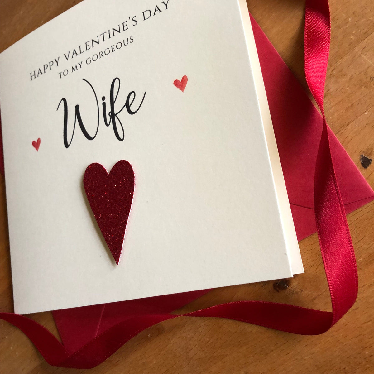 Personalised Valentine's Card - Mounted Glitter Heart