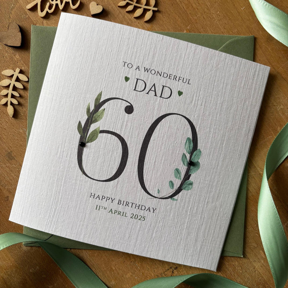 Personalised Birthday Card - Black Botanical Numbers