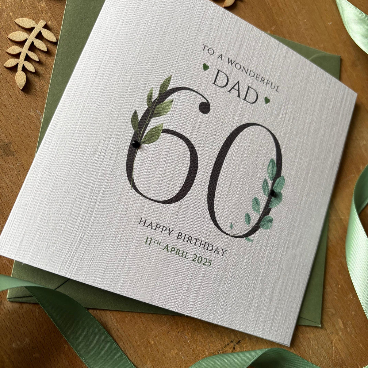 Personalised Birthday Card - Black Botanical Numbers