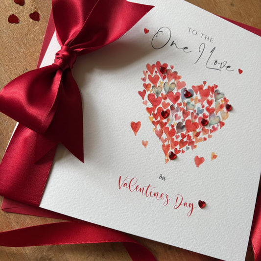Luxury Personalised Valentine's Card - Large Red Heart of Hearts