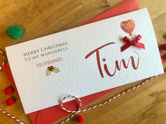 Personalised Christmas Money Wallet - Name & Festive Balloon - photo 1