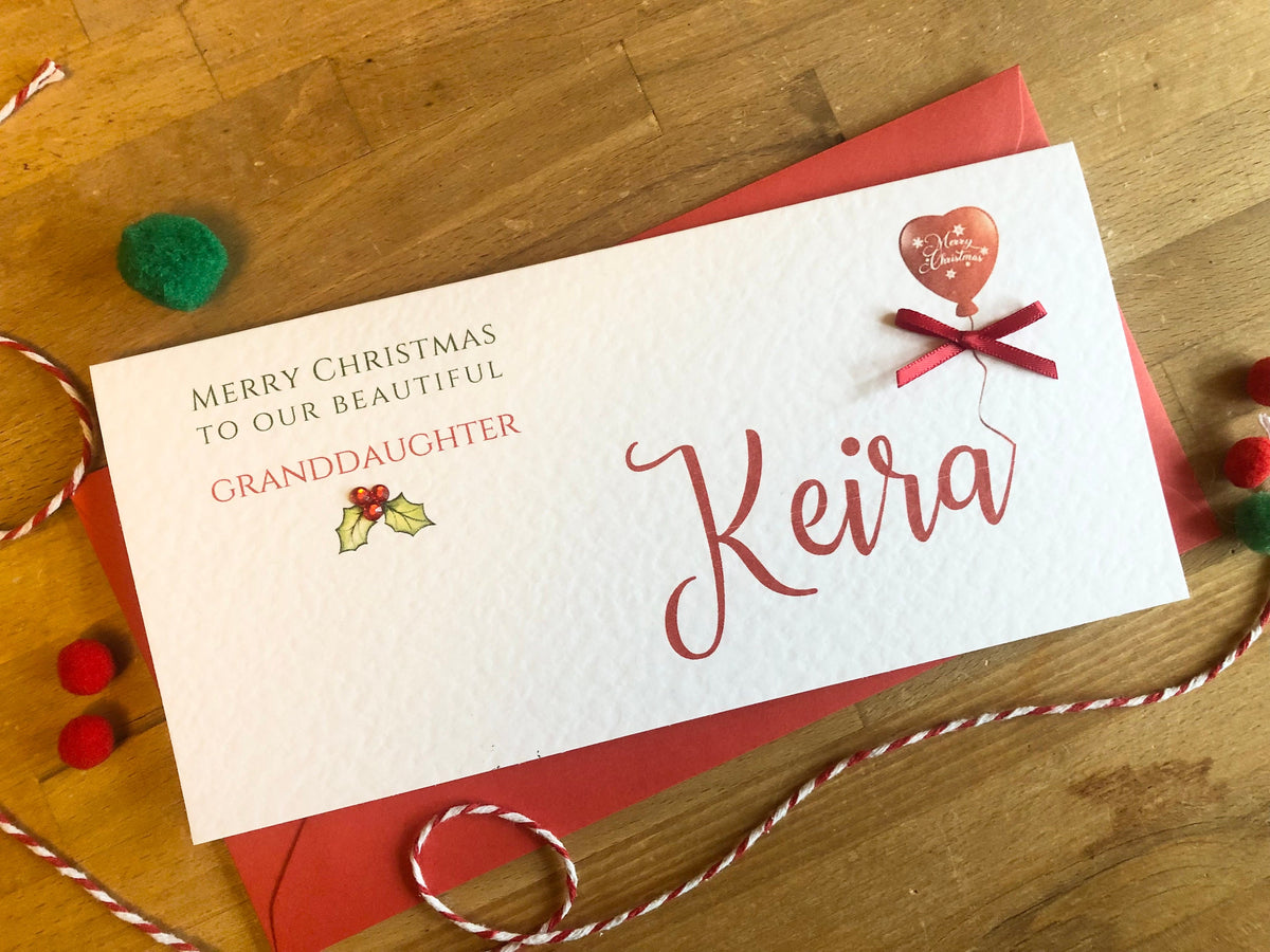 Personalised Christmas Money Wallet - Name & Festive Balloon - photo 2