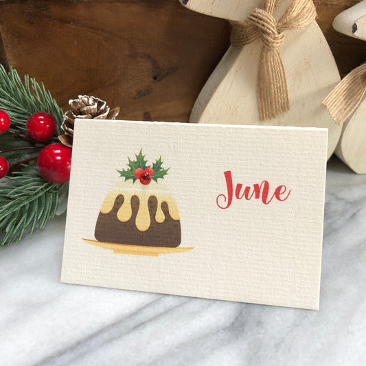 Personalised Christmas Place Cards - Traditional Pudding - photo 1