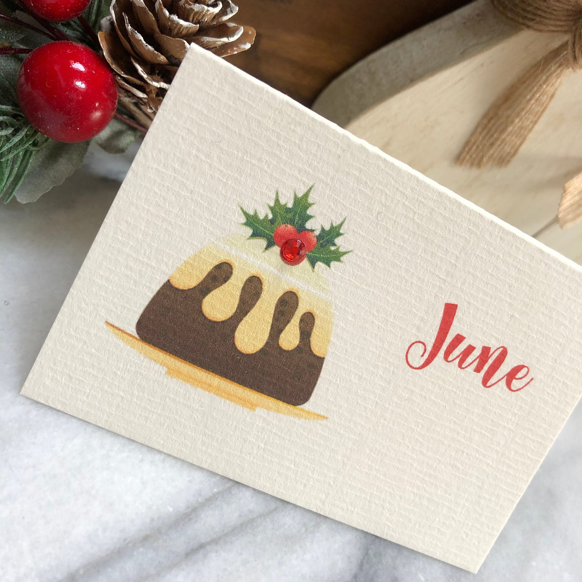 Personalised Christmas Place Cards - Traditional Pudding - photo 2