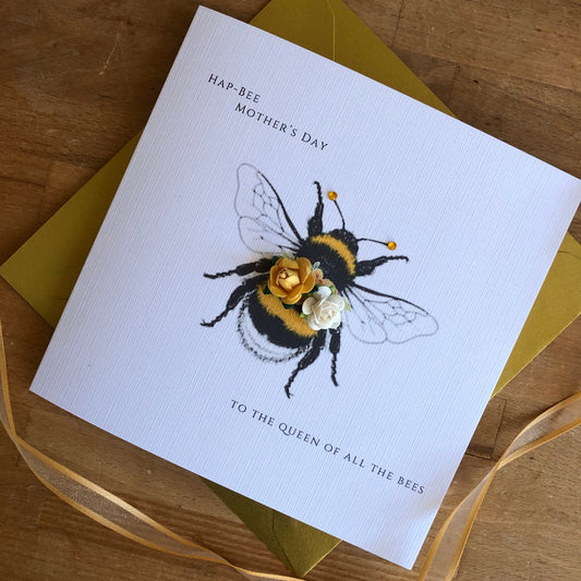 Personalised Mother’s Day Card - Floral Bumblebee - photo 1