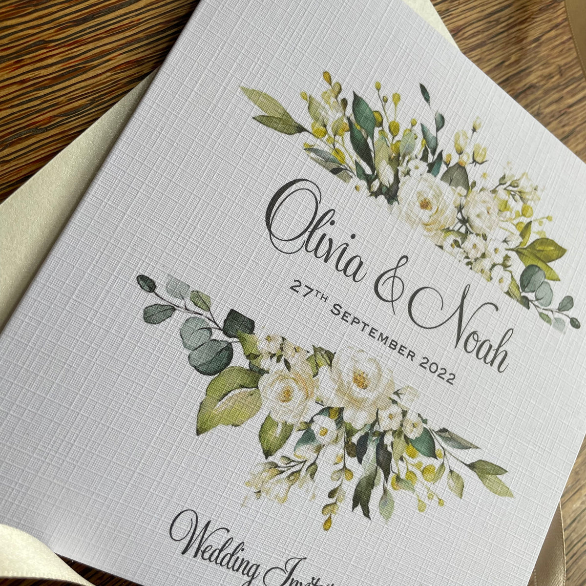 Personalised Wedding Invitation - Eucalyptus & Roses - photo 2