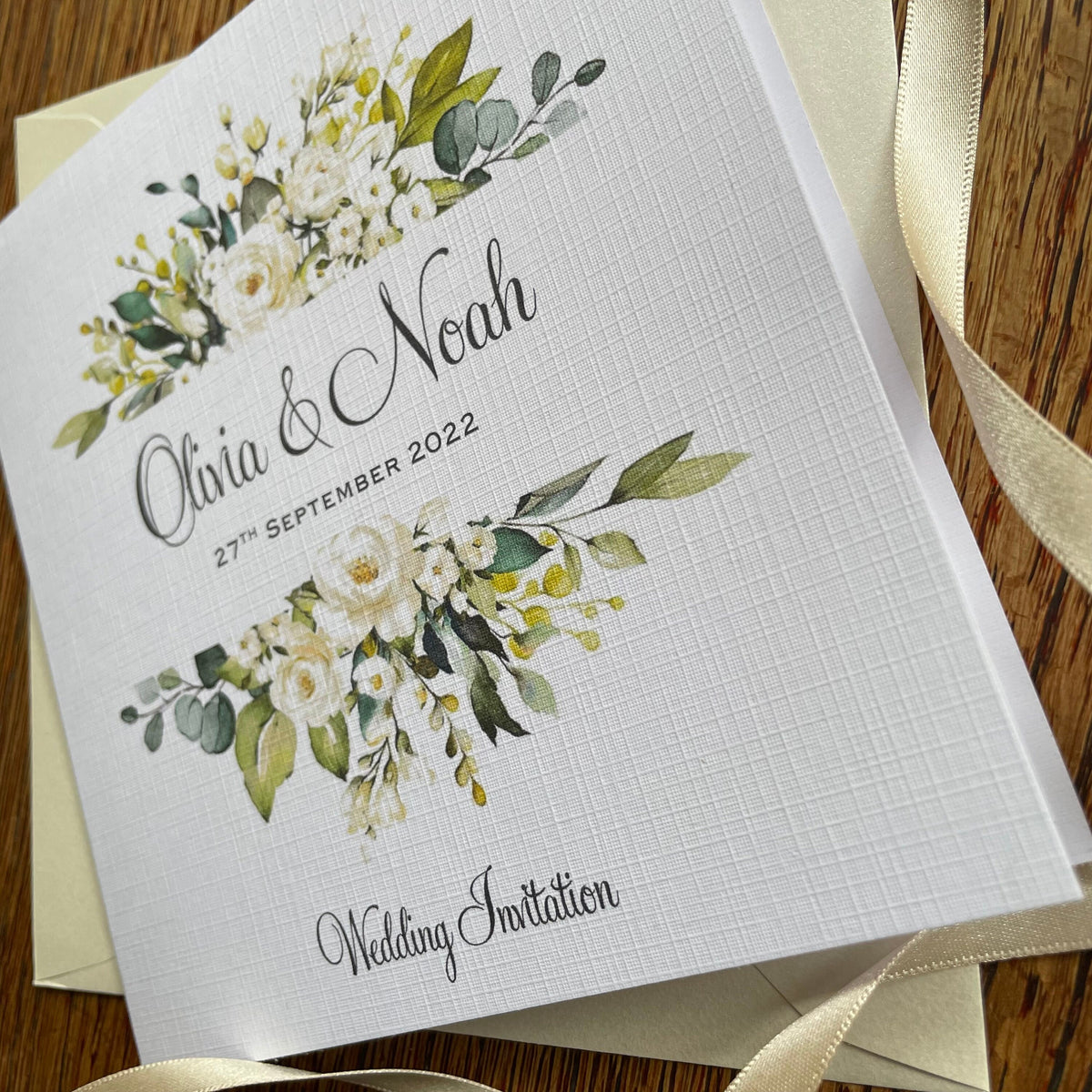 Personalised Wedding Invitation - Eucalyptus & Roses - photo 3