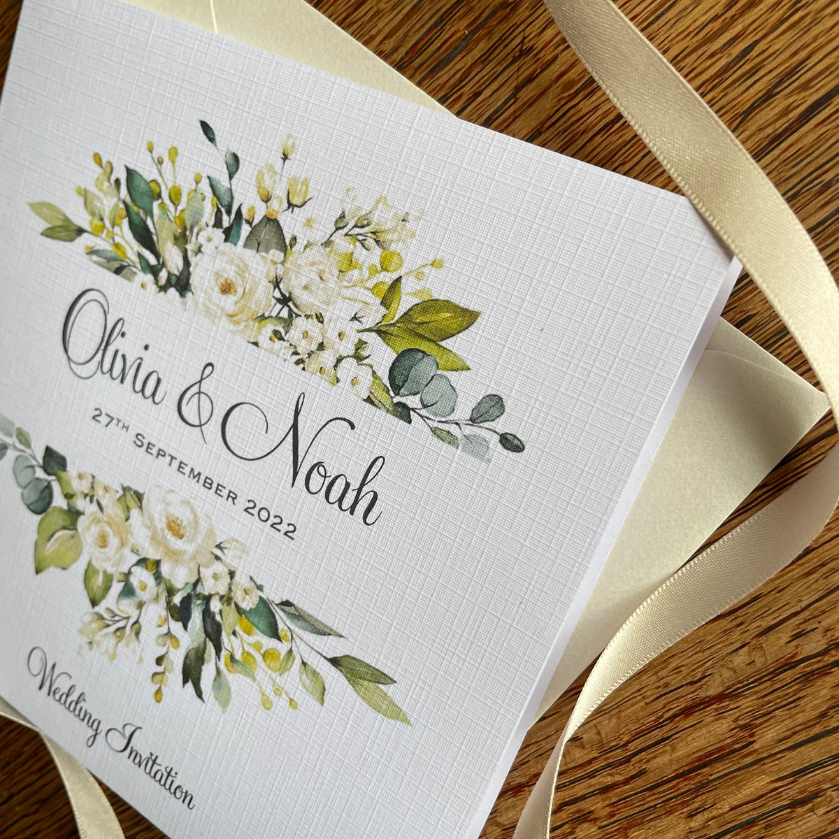 Personalised Wedding Invitation - Eucalyptus & Roses - photo 4