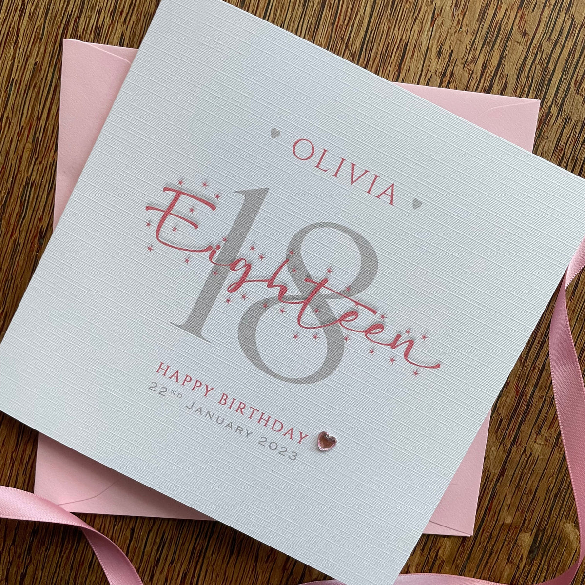Personalised Birthday Card - Star Age & Crystal Heart - photo 1
