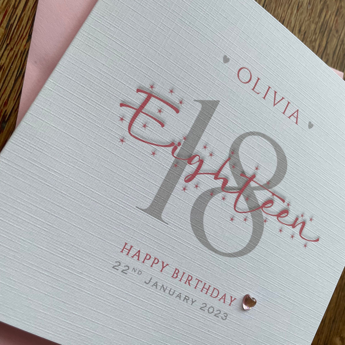 Personalised Birthday Card - Star Age & Crystal Heart - photo 2