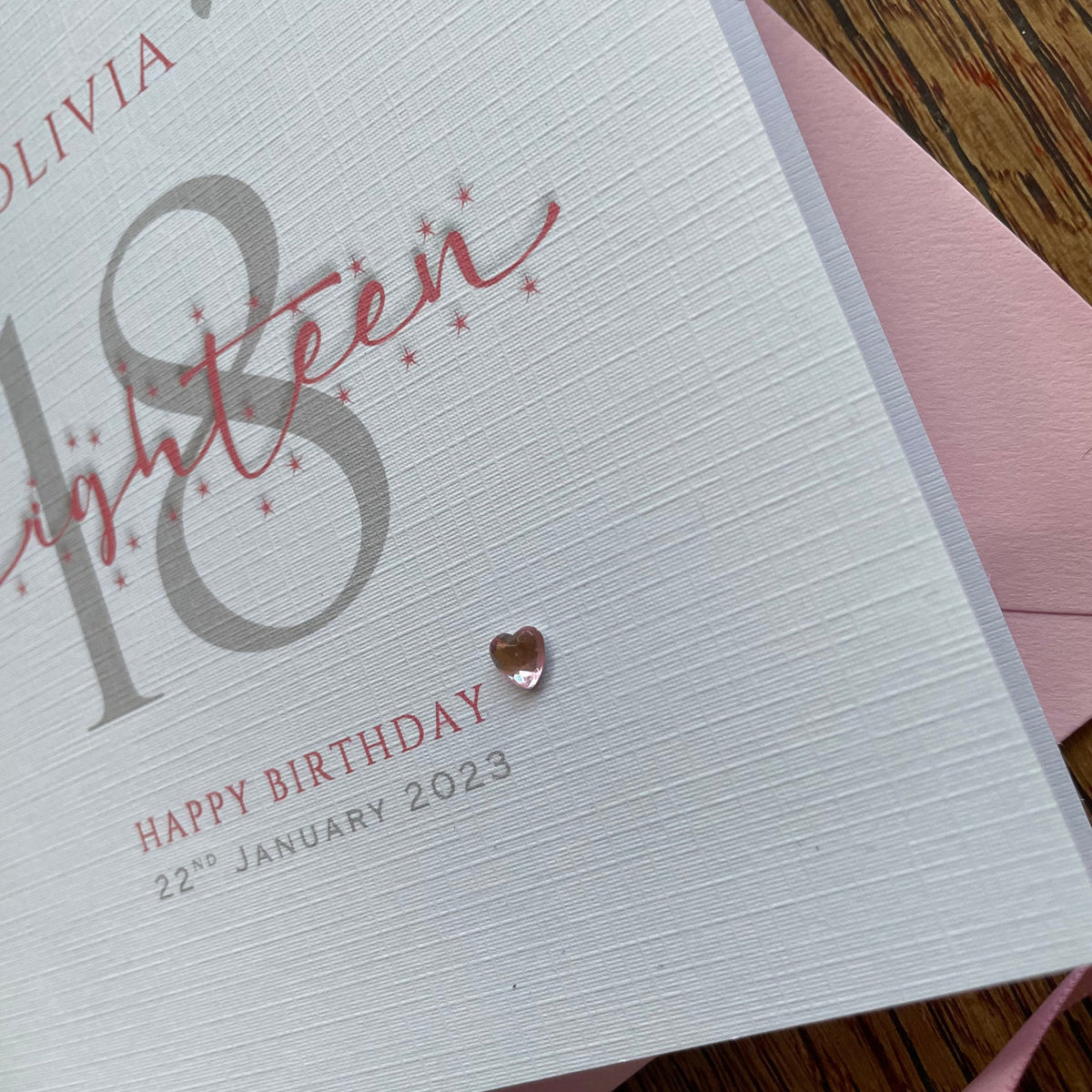 Personalised Birthday Card - Star Age & Crystal Heart - photo 3