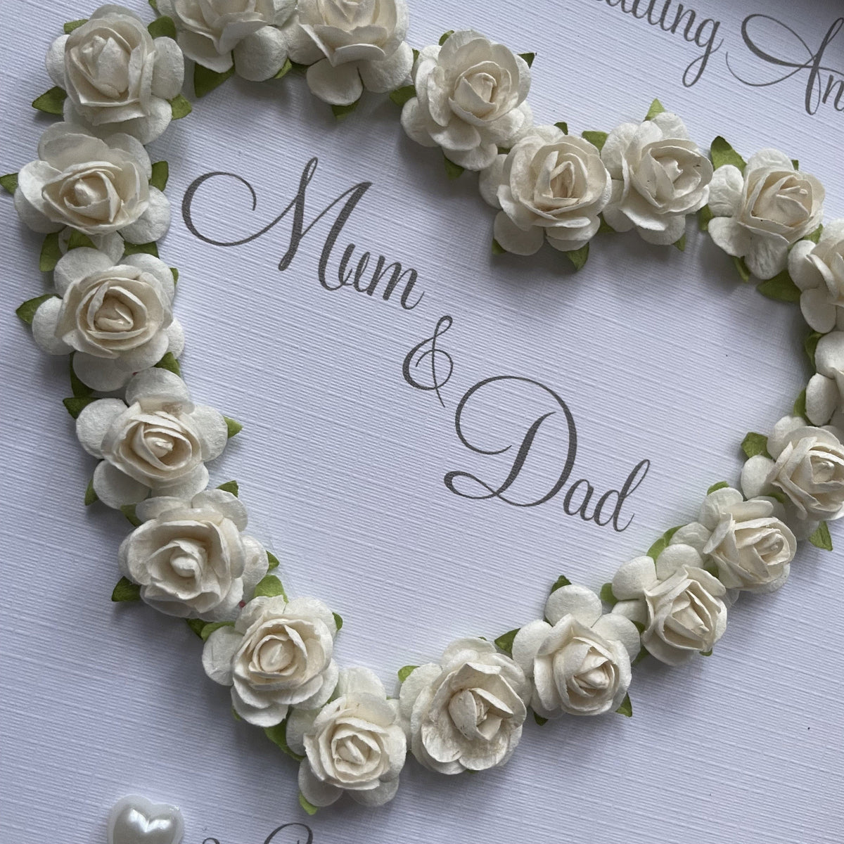 Personalised Pearl 30th Anniversary Frame - Paper Rose Heart - photo 5