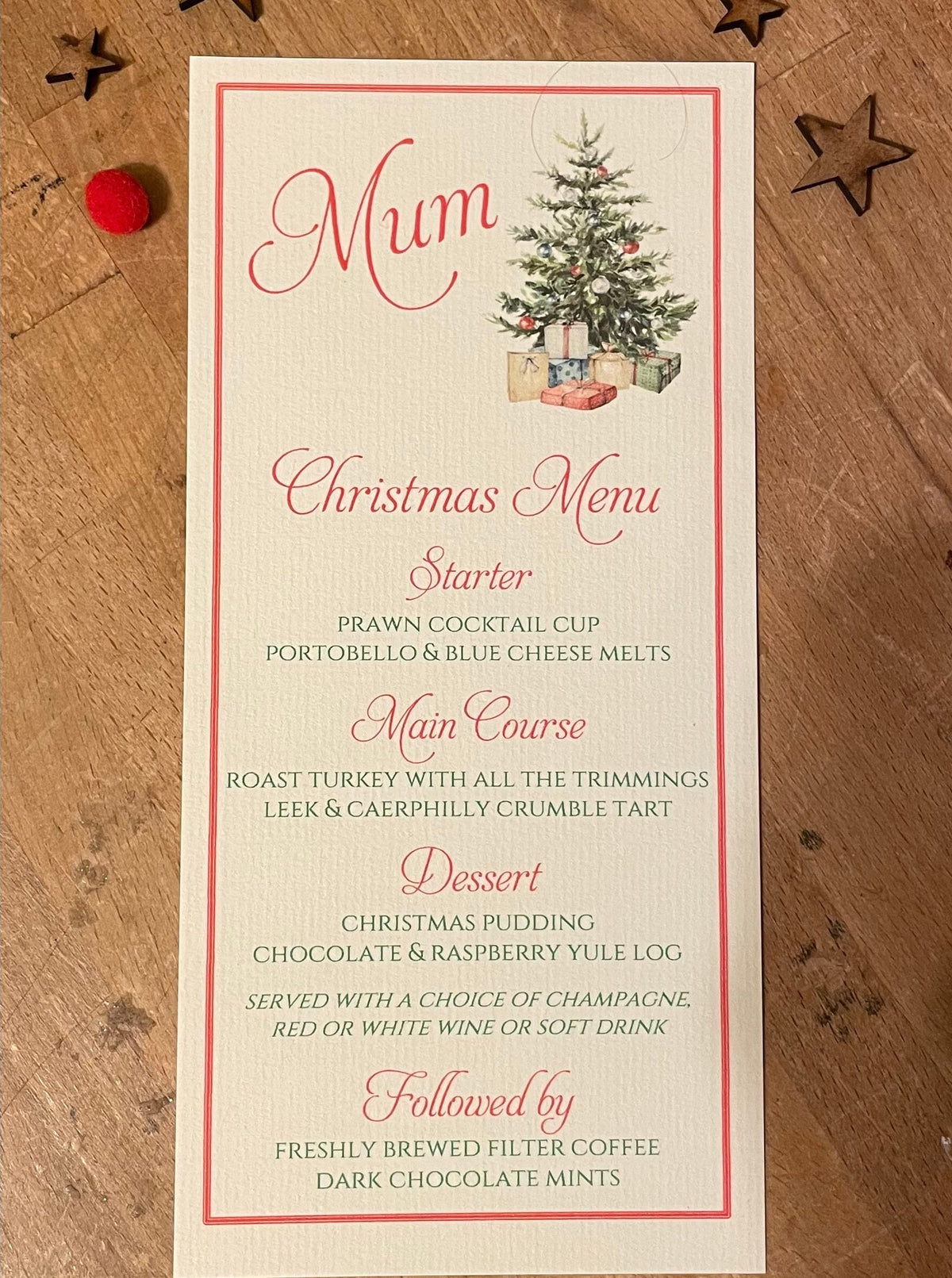Personalised Christmas Menu Cards - Crystal-Topped Tree - photo 1