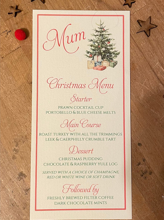 Personalised Christmas Menu Cards - Crystal-Topped Tree - photo 1