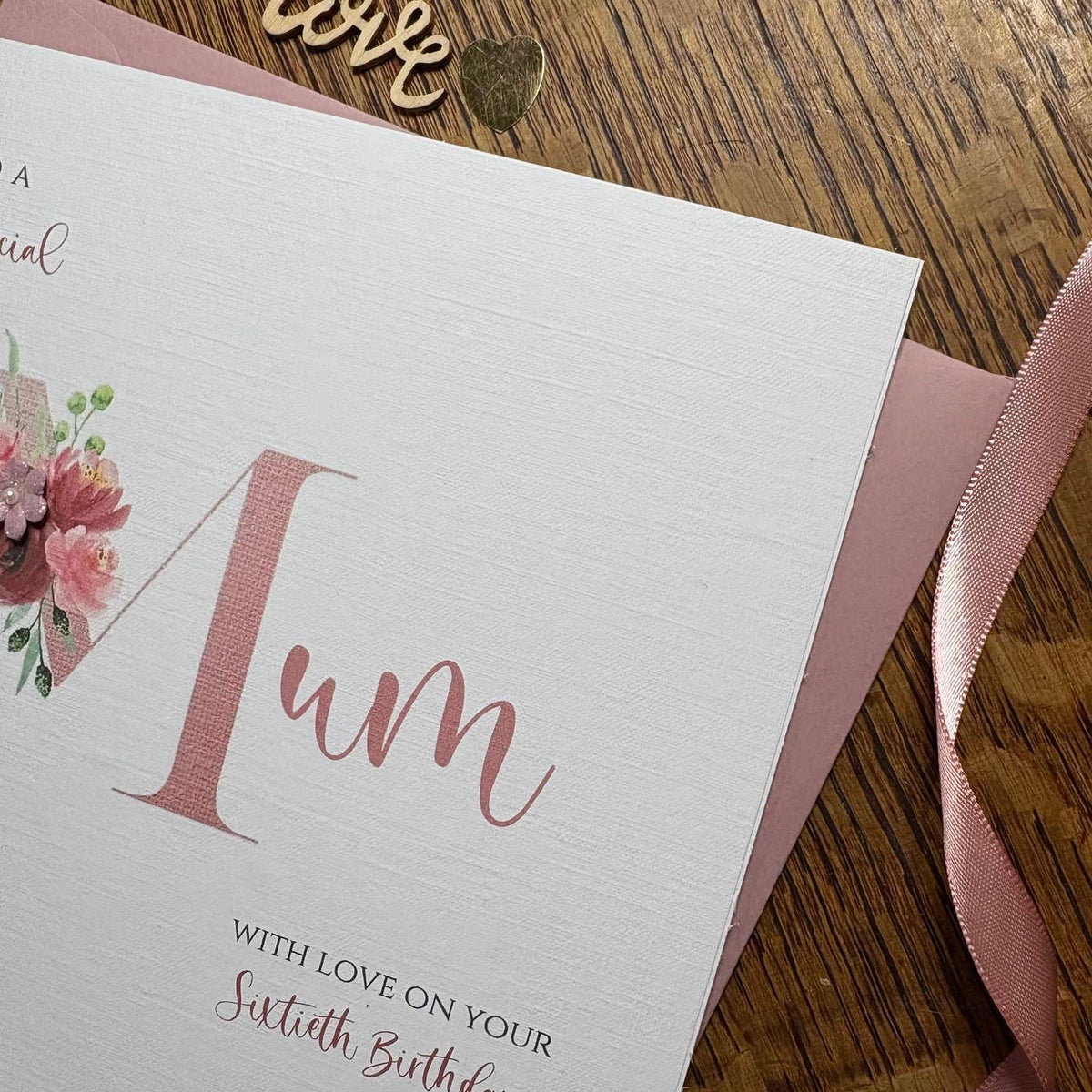 Personalised Mum Birthday Card - Rose Gold Floral M - photo 4