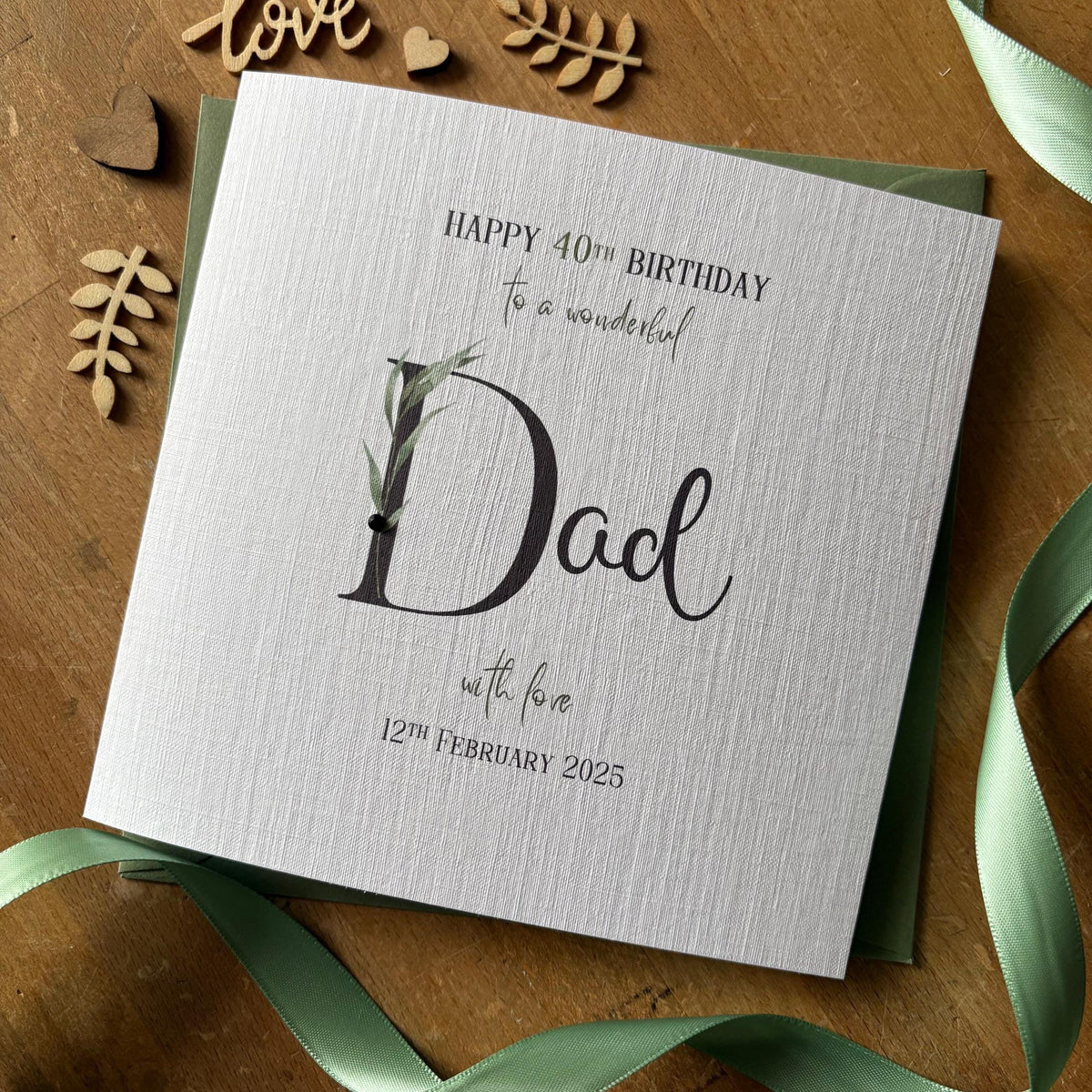 Personalised Birthday Card - Black Botanical Name - photo 1