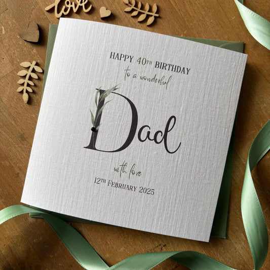 Personalised Birthday Card - Black Botanical Name - photo 1